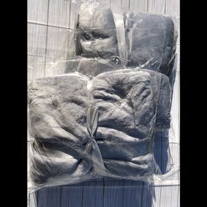 2 gray throw blankets New Never Used
